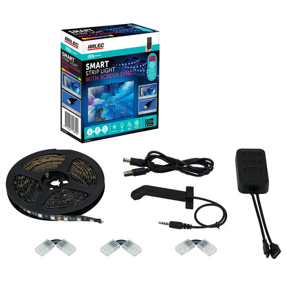 Single color screen sync strip light with USB power, app control, and easy installation for immersive lighting