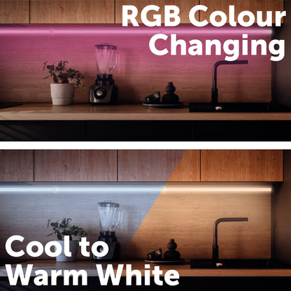 Arlec smart slimline RGB bar light – under cabinet Wi-Fi LED strip with app control