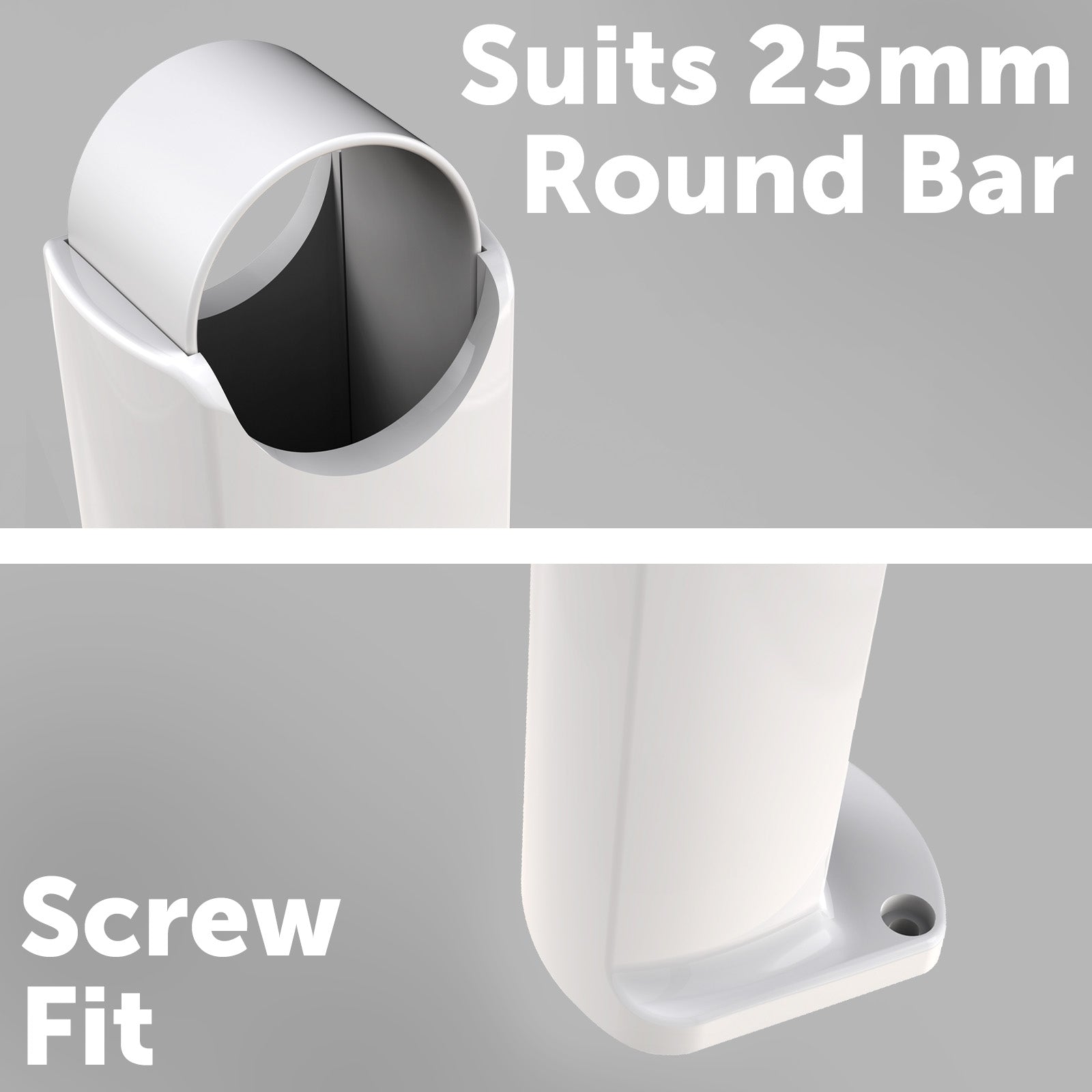 Arlec white heated towel rail bracket kit for seamless installation