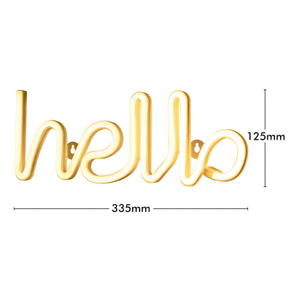 Arlec Hello LED neon wall sign in warm white for home or office decor