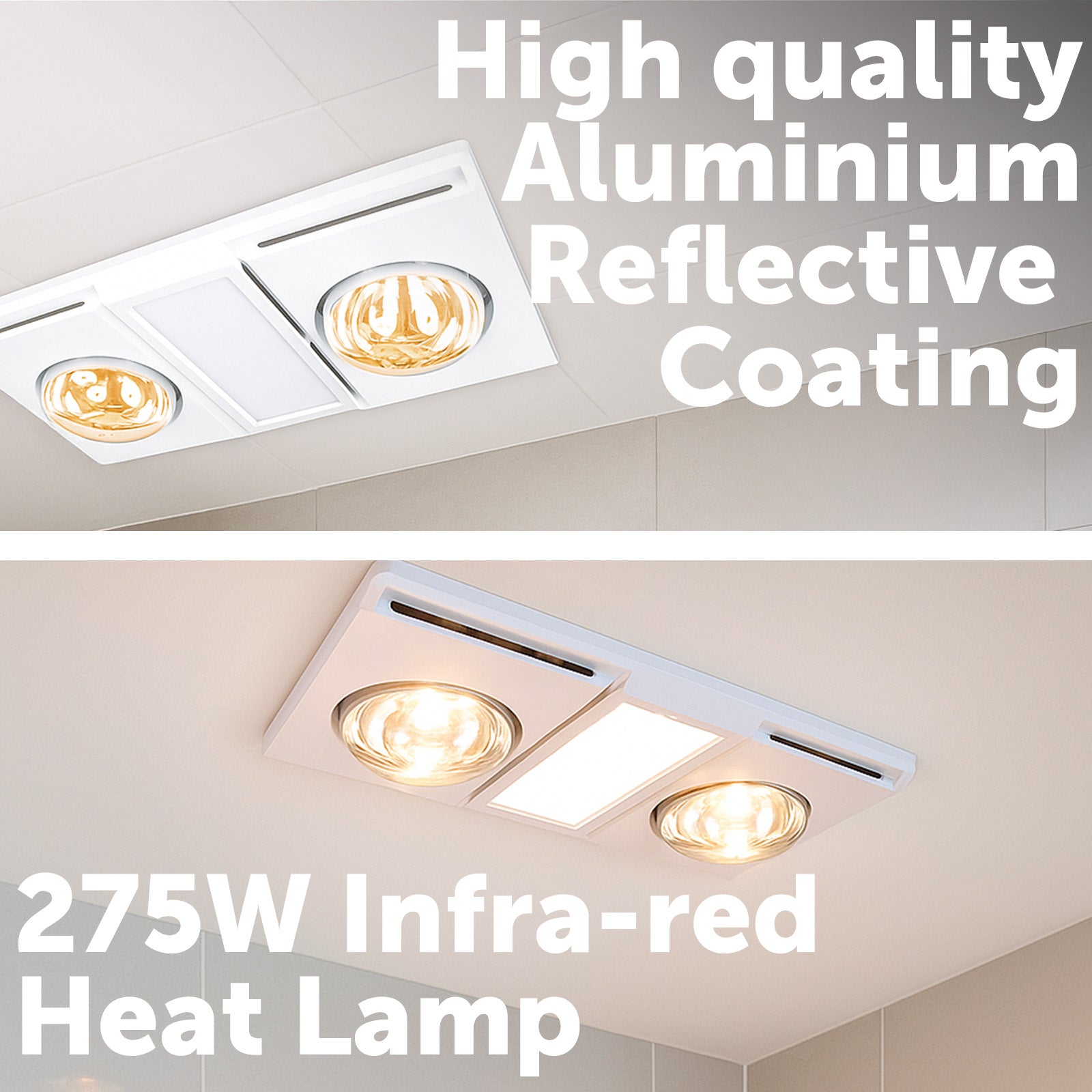 Arlec 275W E27 heat lamp twin pack for bathroom heating and infrared applications
