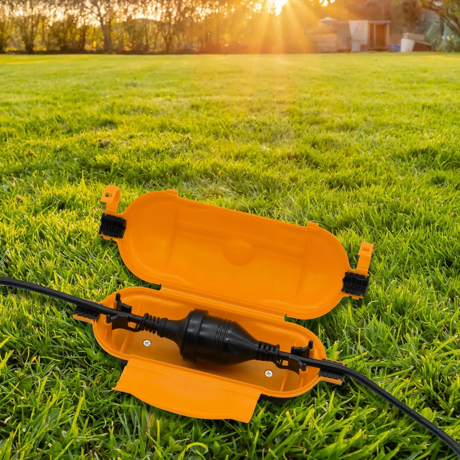 Arlec 2 pack outdoor cord safe box – weatherproof with hanging hook