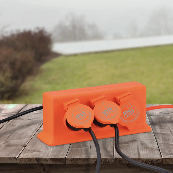 Arlec Orange 6-Outlet Weather Protected Powerboard