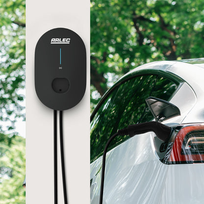 Arlec 7kW EV Charger with Type 2 connector, IP55-rated weatherproof electric vehicle wall charger with 5m cable