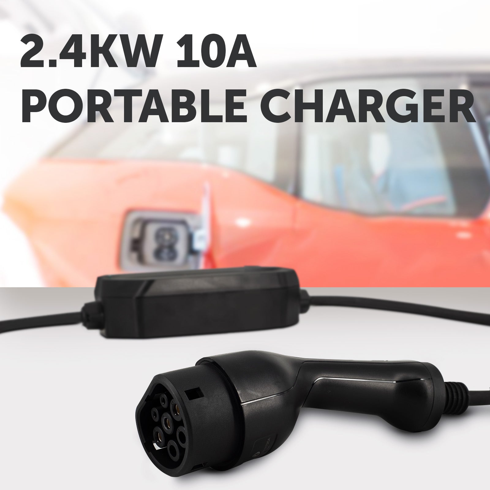 Arlec 2.4kW Portable EV Charger with 7m cable, Type 2 connector, IP65 rated, compatible with all electric vehicles