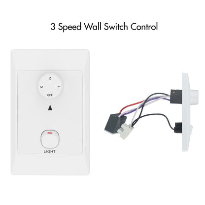 arlec 87cm 3 blade ceiling fan – white ceiling fan with light option; energy-saving fan for home; wall controlled fan