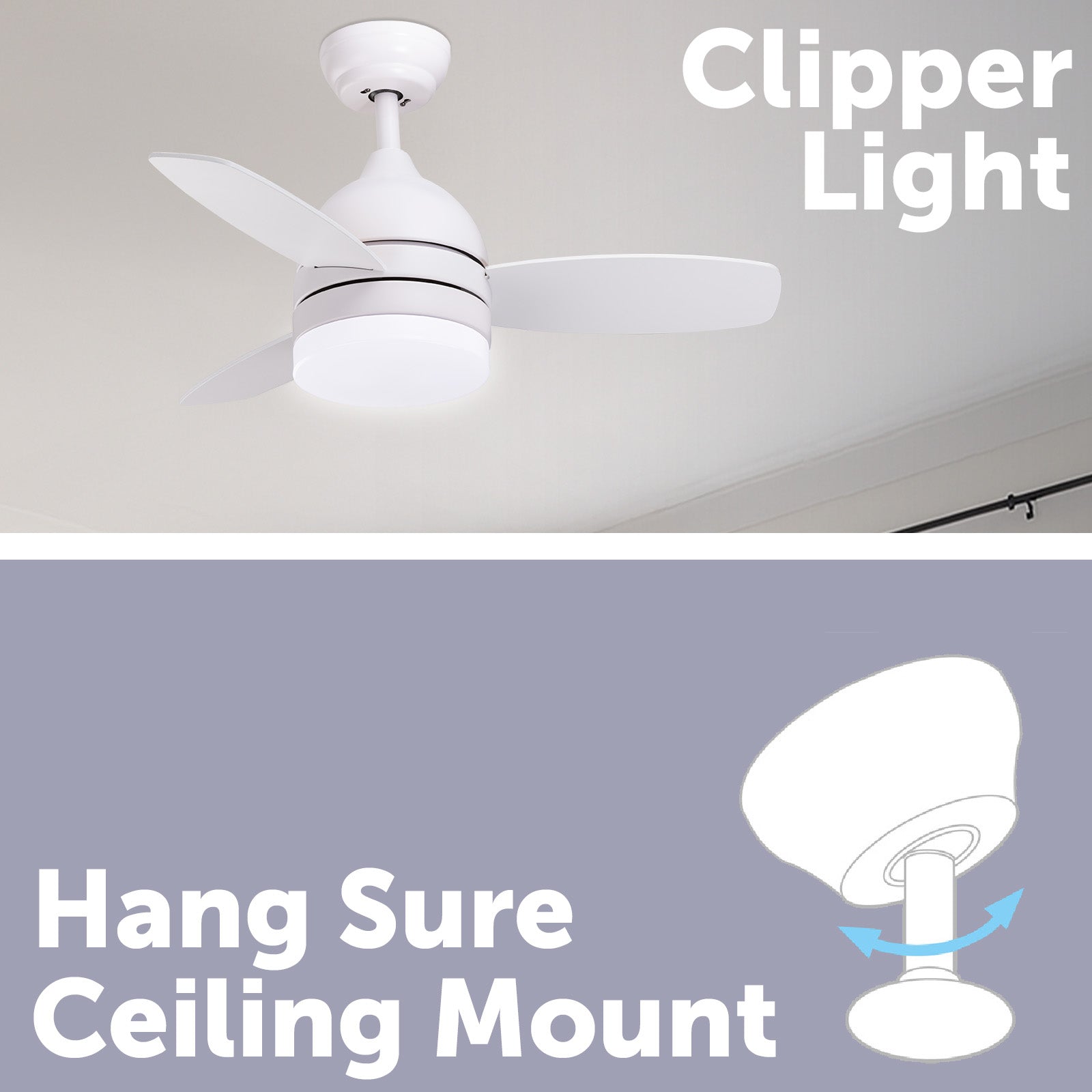 arlec 87cm 3 blade ceiling fan – white ceiling fan with light option; energy-saving fan for home; wall controlled fan