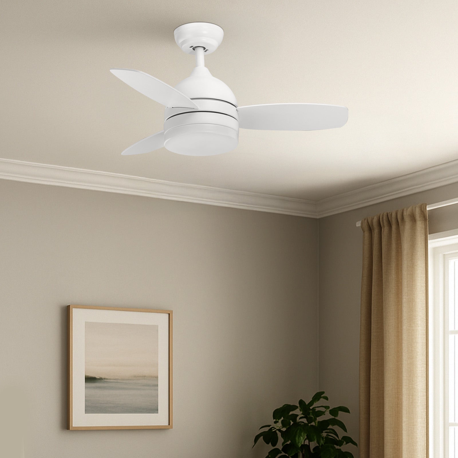 arlec 87cm 3 blade ceiling fan – white ceiling fan with light option; energy-saving fan for home; wall controlled fan