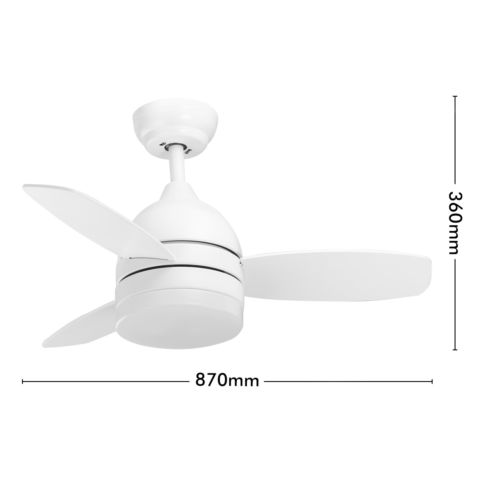 arlec 87cm 3 blade ceiling fan – white ceiling fan with light option; energy-saving fan for home; wall controlled fan