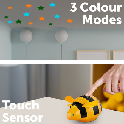 Arlec bumble bee projector night light with colour-changing stars and auto-off timer