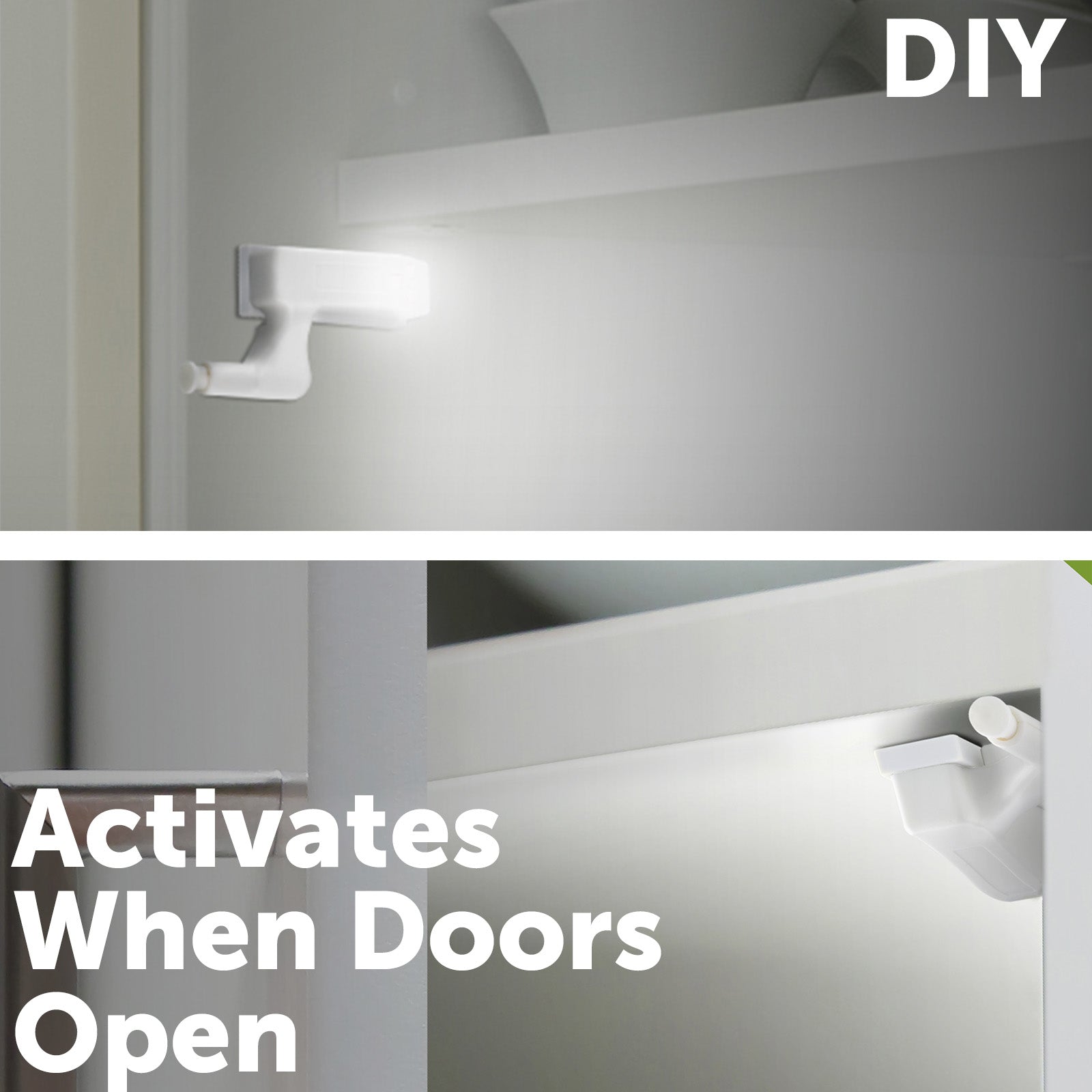 Arlec cupboard hinge lights 4-pack, battery powered LED for cabinets, motion sensor light