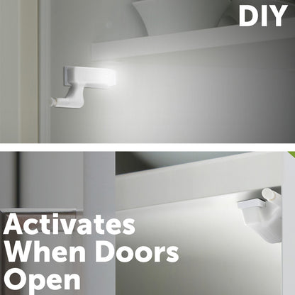 Arlec cupboard hinge lights 4-pack, battery powered LED for cabinets, motion sensor light
