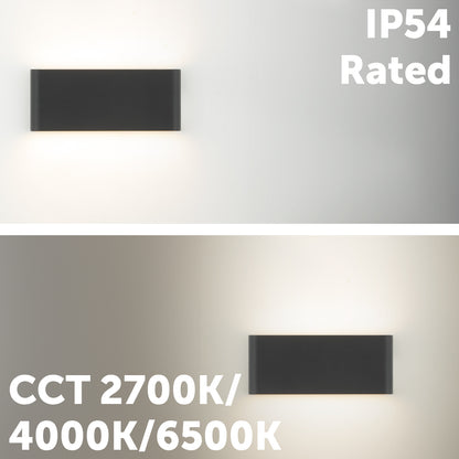 Arlec Large Doppia LED CCT Slim Line Wall Light - exterior wall light, energy efficient LED, CCT selectable light