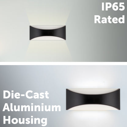 Arlec Marina CCT LED Exterior Wall Light Black - exterior wall light, energy efficient LED, CCT selectable light