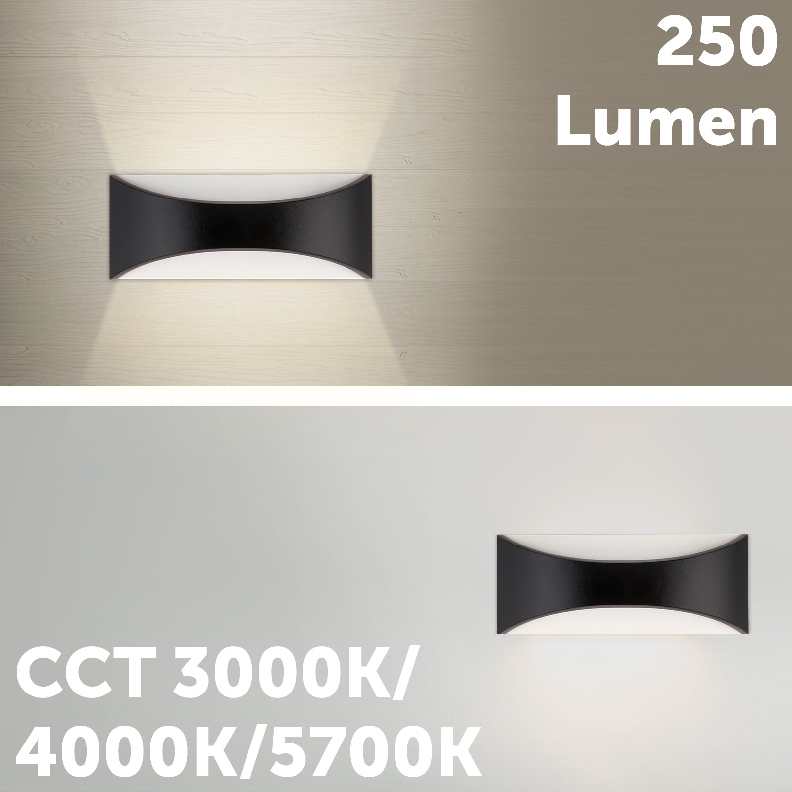 Arlec Marina CCT LED Exterior Wall Light Black - exterior wall light, energy efficient LED, CCT selectable light