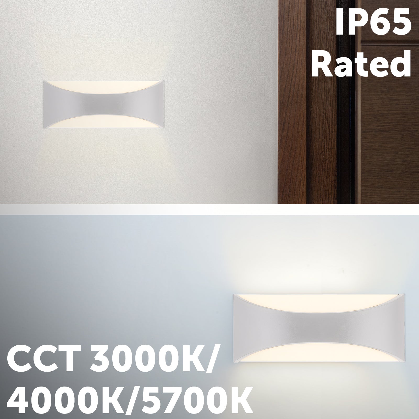 Arlec Marina CCT LED Exterior Wall Light White - exterior wall light, energy efficient LED, CCT selectable light