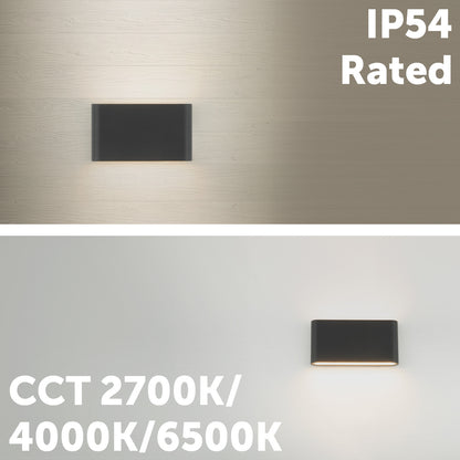 Arlec Medium Doppia LED CCT Slim Line Wall Light - exterior wall light, energy efficient LED, CCT selectable light