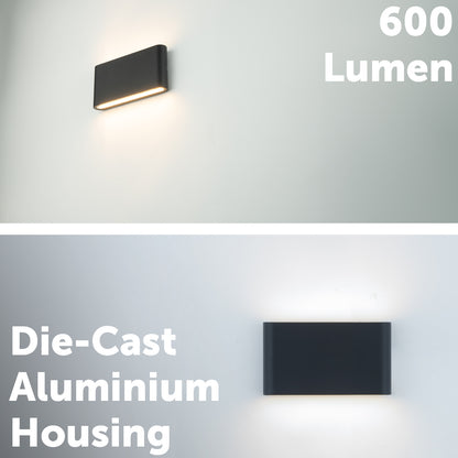 Arlec Medium Doppia LED CCT Slim Line Wall Light - exterior wall light, energy efficient LED, CCT selectable light