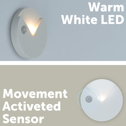 Arlec movement-activated LED night light, battery powered soft glow sensor lamp