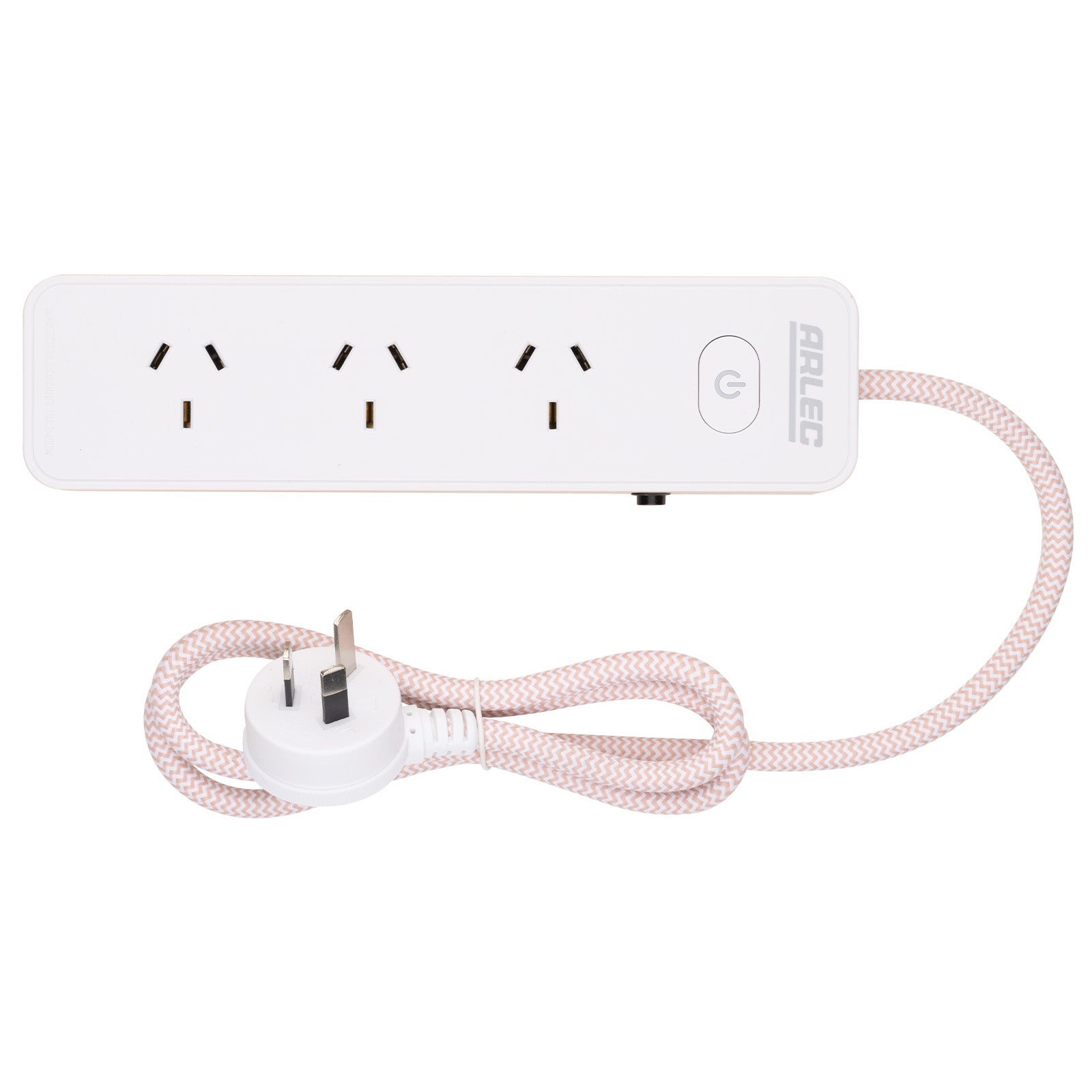 4 outlet powerboard with braided power cord pink – fashion color powerboard with braided cable
