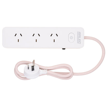 4 outlet powerboard with braided power cord pink – fashion color powerboard with braided cable
