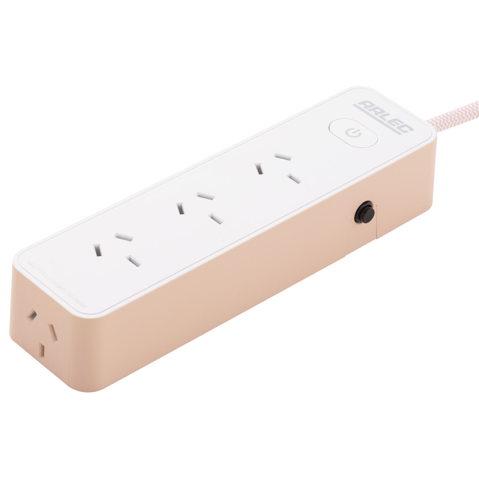 4 outlet powerboard with braided power cord pink – fashion color powerboard with braided cable
