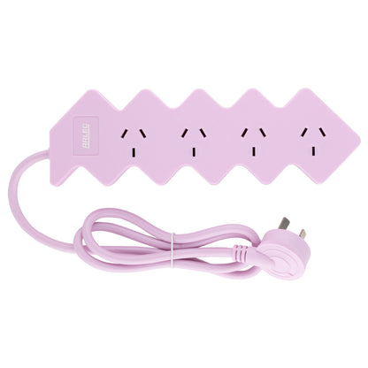 4 outlet pink powerboard – zig zag – zigzag design powerboard in pink color with 4 outlets
