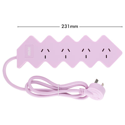 4 outlet pink powerboard – zig zag – zigzag design powerboard in pink color with 4 outlets
