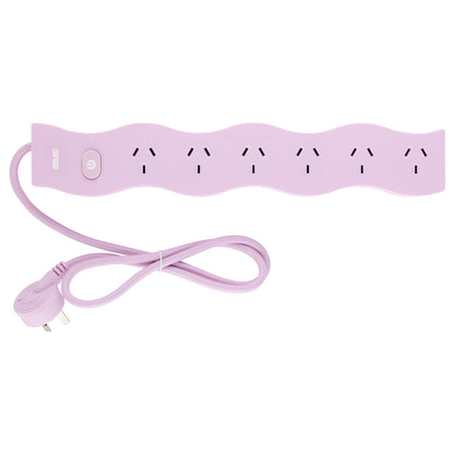 6 outlet pink powerboard – wave – wave pattern pink surge powerboard for home use