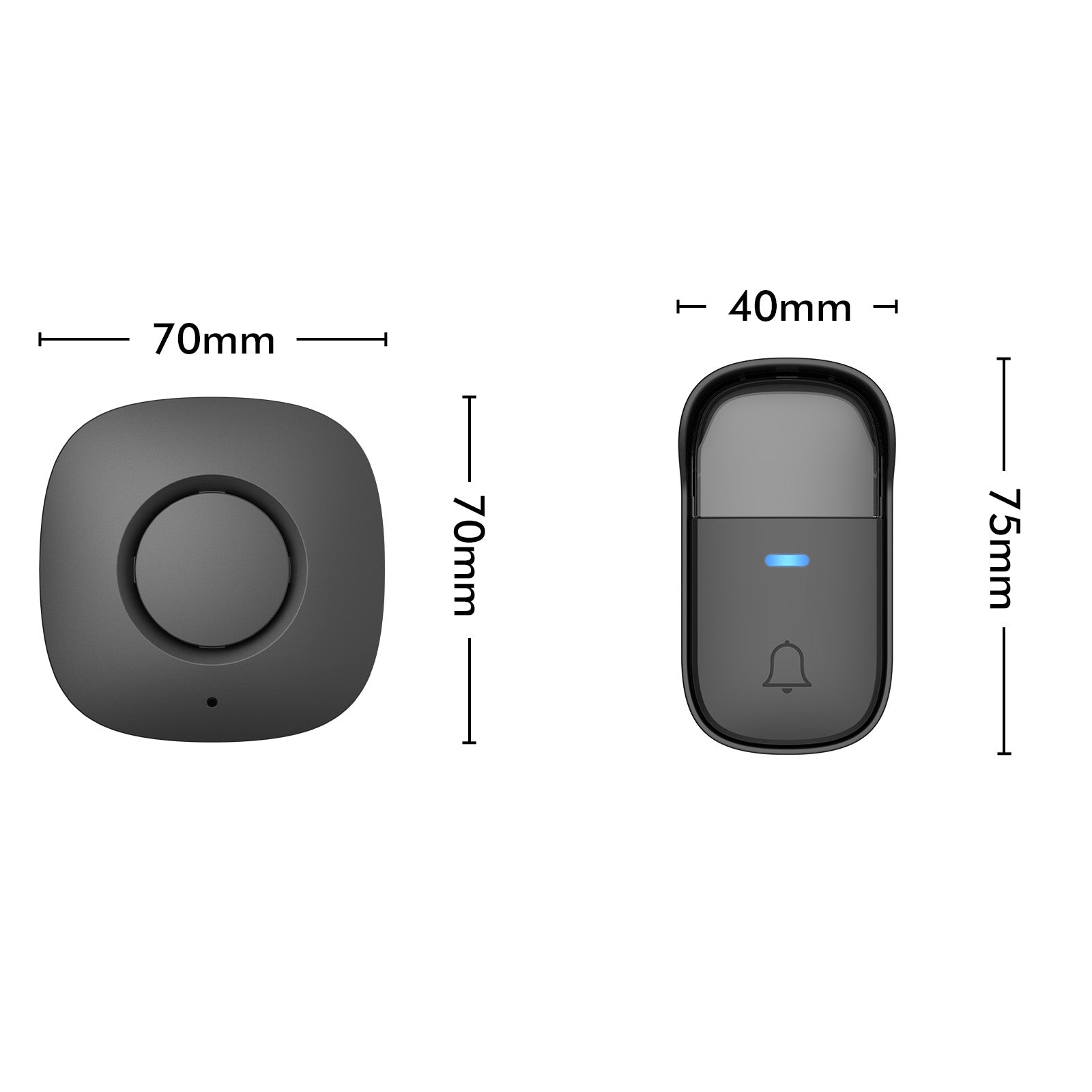 Arlec Plug-in Door Chime With 150m Wireless Kinetic Push Button - Black – wireless door chime, plug-in doorbell, smart kinetic chime