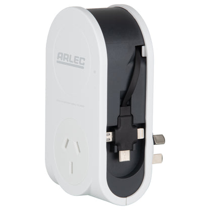 Retractable USB charger adaptor with extra USB port – Arlec 3-in-1 design