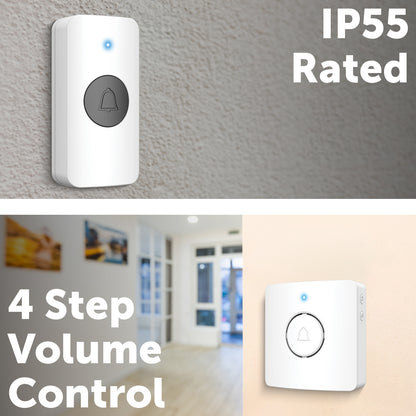 Arlec Premium 38 Sound Battery Powered Wireless Door Chime - Twin Pack – battery powered doorbell, twin pack door chime, smart wireless chime