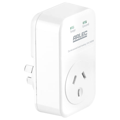Premium 1 outlet surge protector adaptor for home appliances – Arlec with 1800 Joules protection