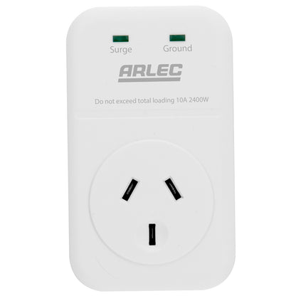 Premium 1 outlet surge protector adaptor for home appliances – Arlec with 1800 Joules protection