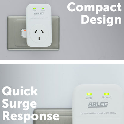 Premium 1 outlet surge protector adaptor for home appliances – Arlec with 1800 Joules protection