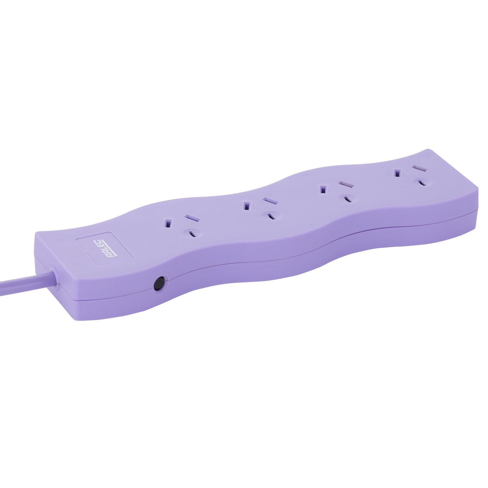 4 outlet lilac powerboard – wave – lilac colored wave style powerboard for decorative interiors
