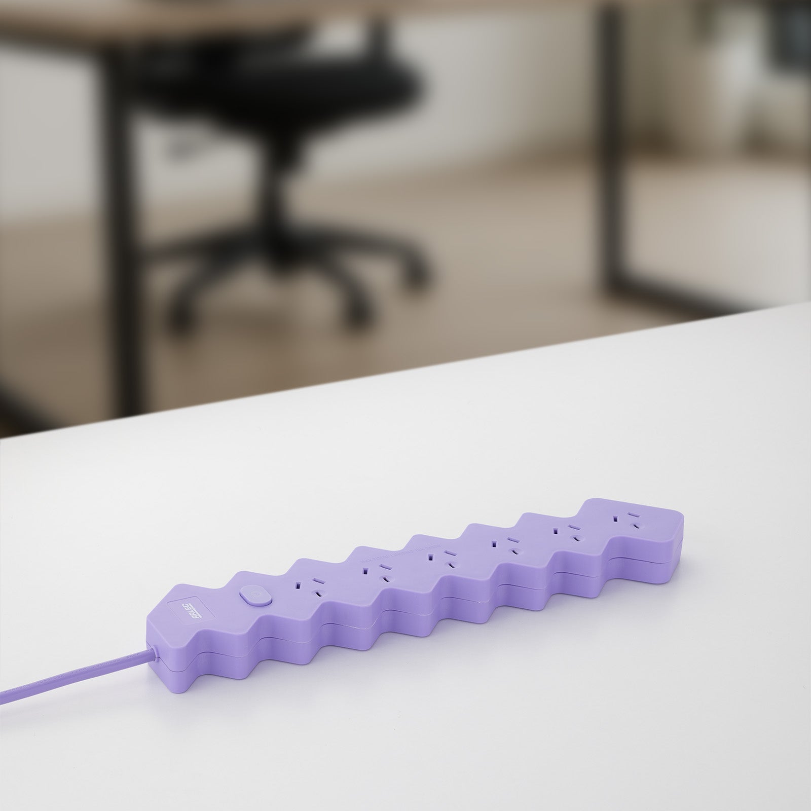 6 outlet lilac powerboard – colored extension board with six outlets