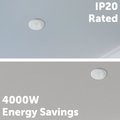 Arlec recessed motion sensor – 360° detection security sensor with adjustable timer, IP20 rating and manual override