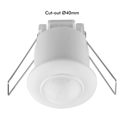 Arlec recessed motion sensor – 360° detection security sensor with adjustable timer, IP20 rating and manual override