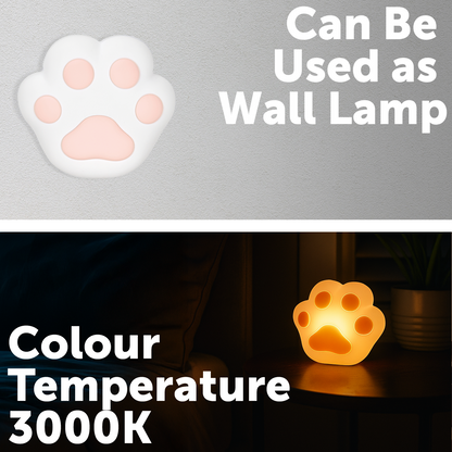 Arlec pink rechargeable cat paw night light with soft LED for nursery or bedroom
