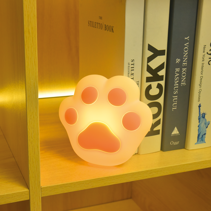 Arlec pink rechargeable cat paw night light with soft LED for nursery or bedroom