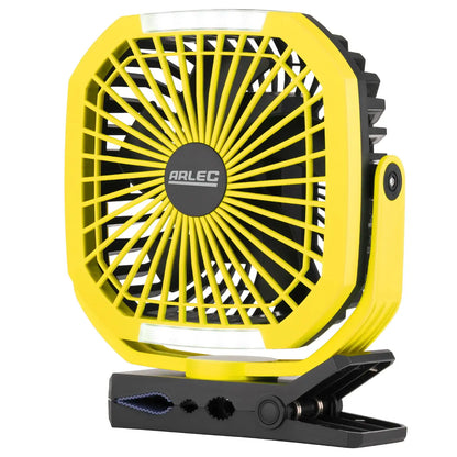 Arlec Rechargeable Fan and LED Clamp Light – Dual-Purpose Portable Cooling & Lighting