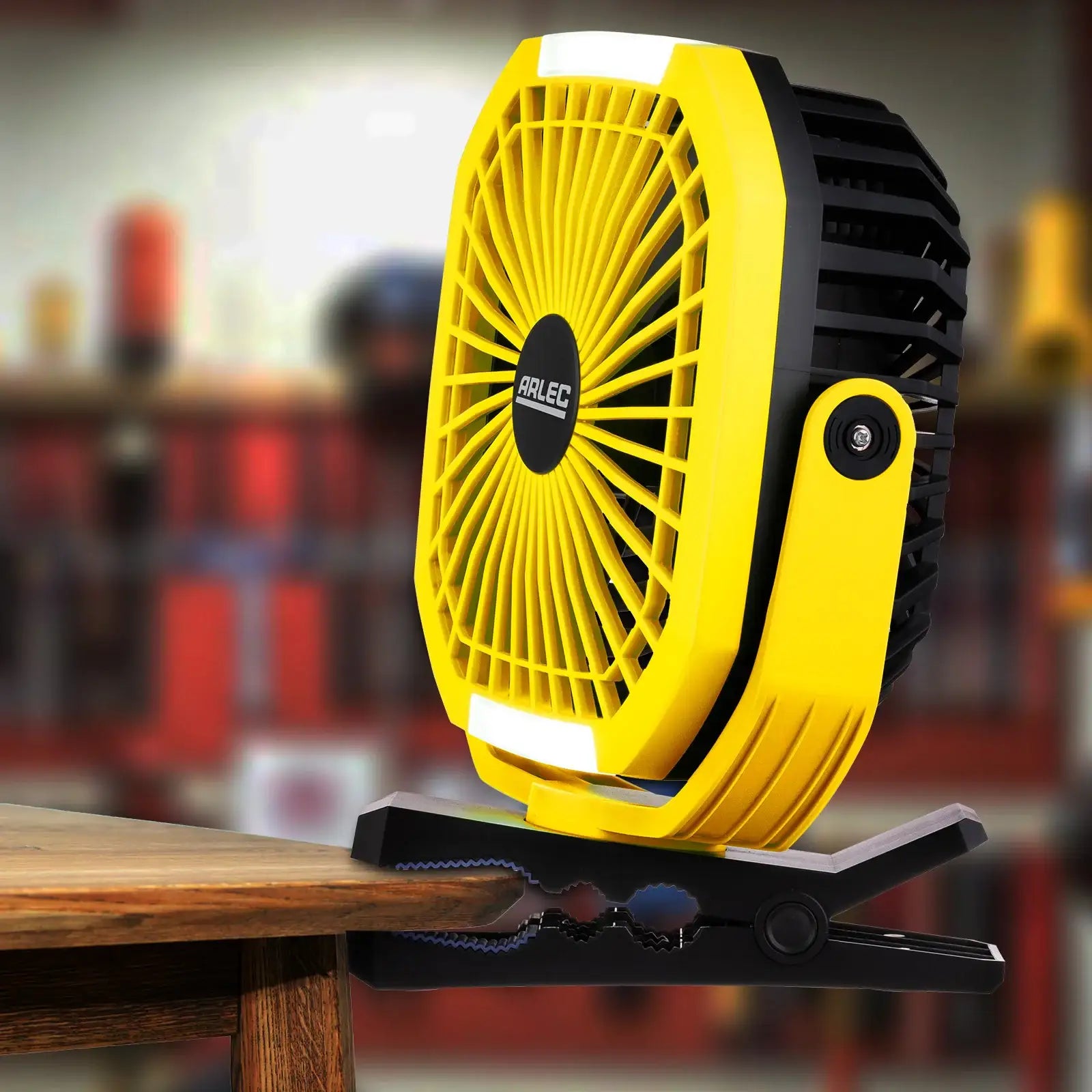 Arlec Rechargeable Fan and LED Clamp Light – Dual-Purpose Portable Cooling & Lighting