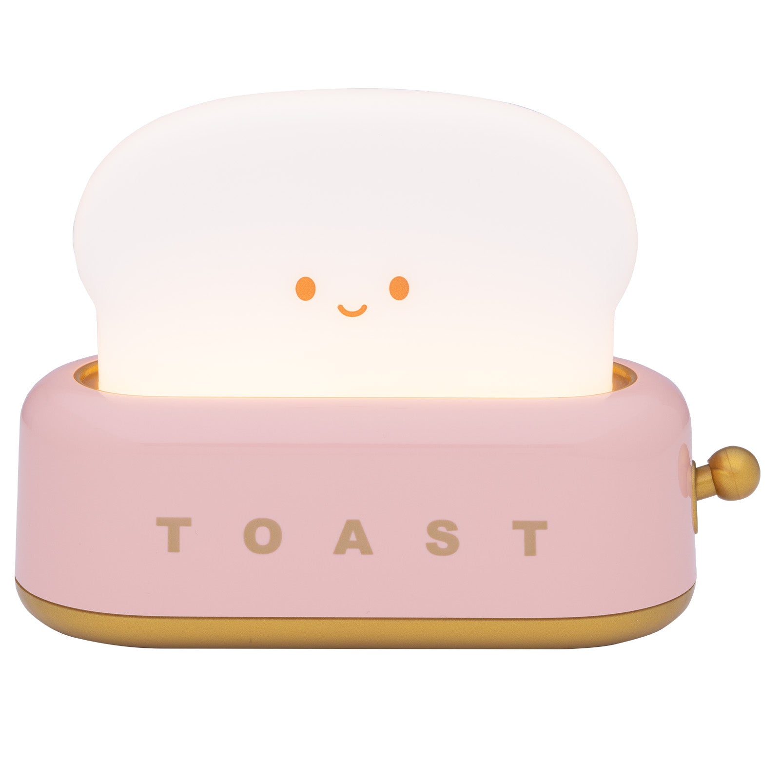Arlec rechargeable pink toaster-shaped LED night light for fun room decor