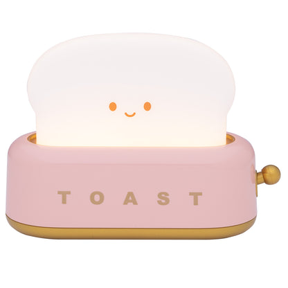 Arlec rechargeable pink toaster-shaped LED night light for fun room decor