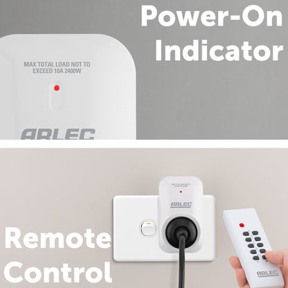Wireless remote power outlet for energy saving – Arlec 30m range