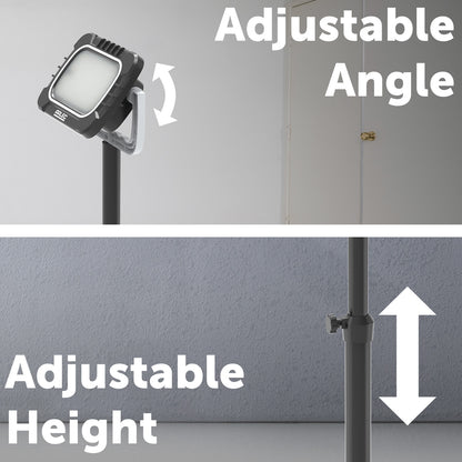 Arlec single-head 1000lm rechargeable tripod work light – USB-C, weatherproof