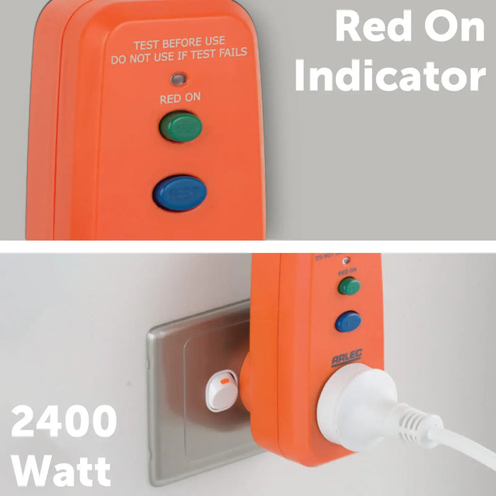 Arlec Orange Plug In RCD Safety Switch