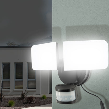 Arlec Solar Hybrid Powered Ketupa Twin Head Security Sensor Floodlight - solar powered light, motion sensor light, outdoor security light