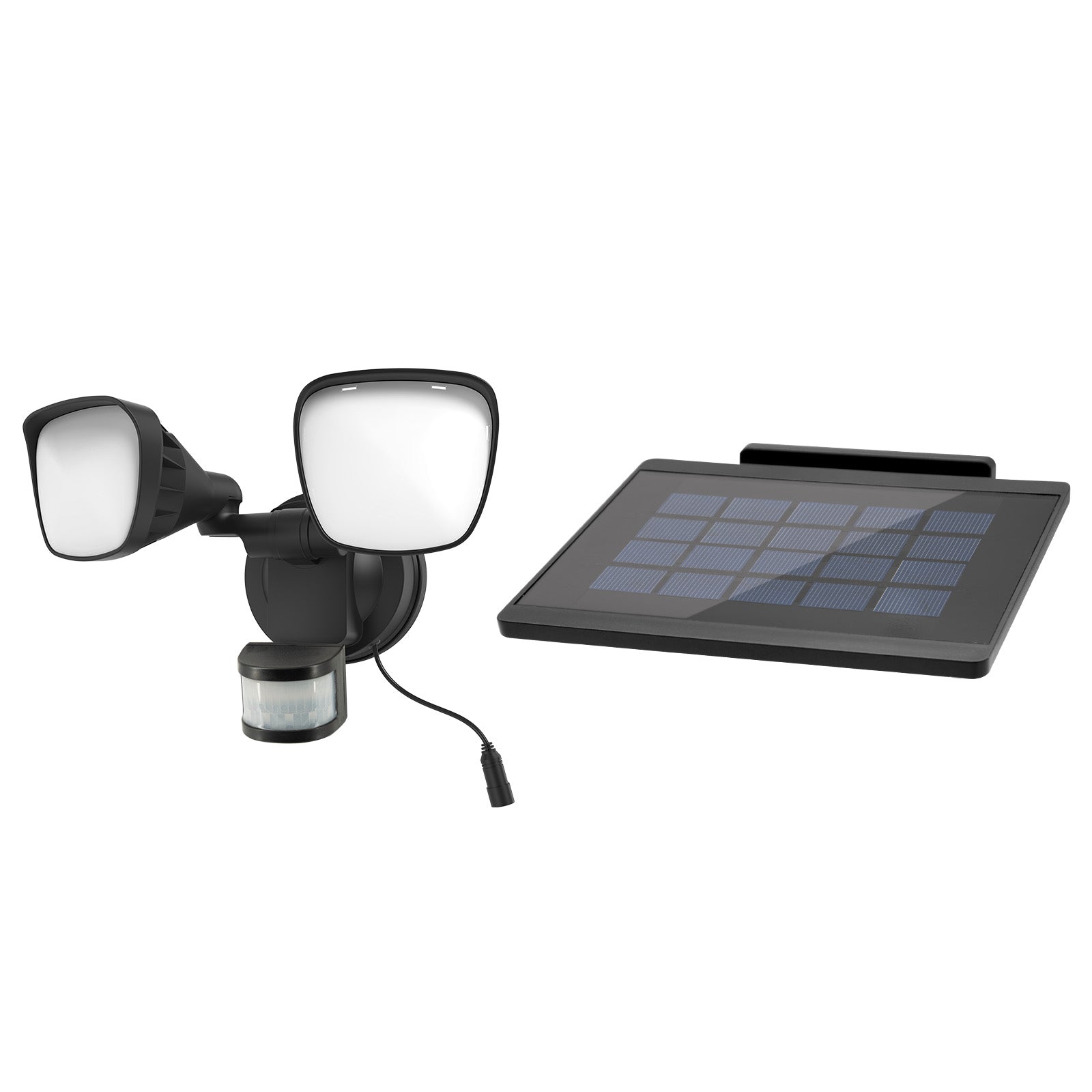 Arlec Solar Hybrid Powered SURNIA Twin Head Security Sensor Floodlight - solar powered light, motion sensor light, outdoor security light